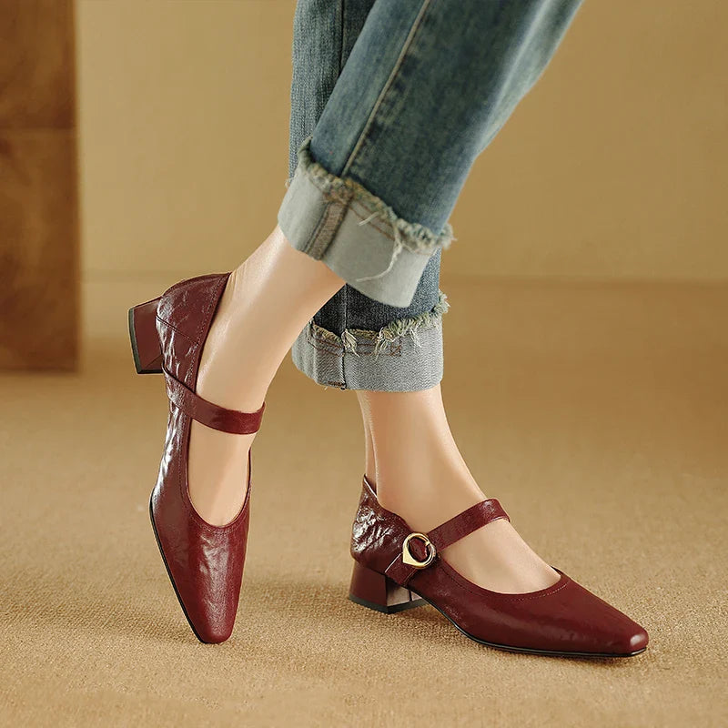 Anna-Berg | Merlot Leather Heels