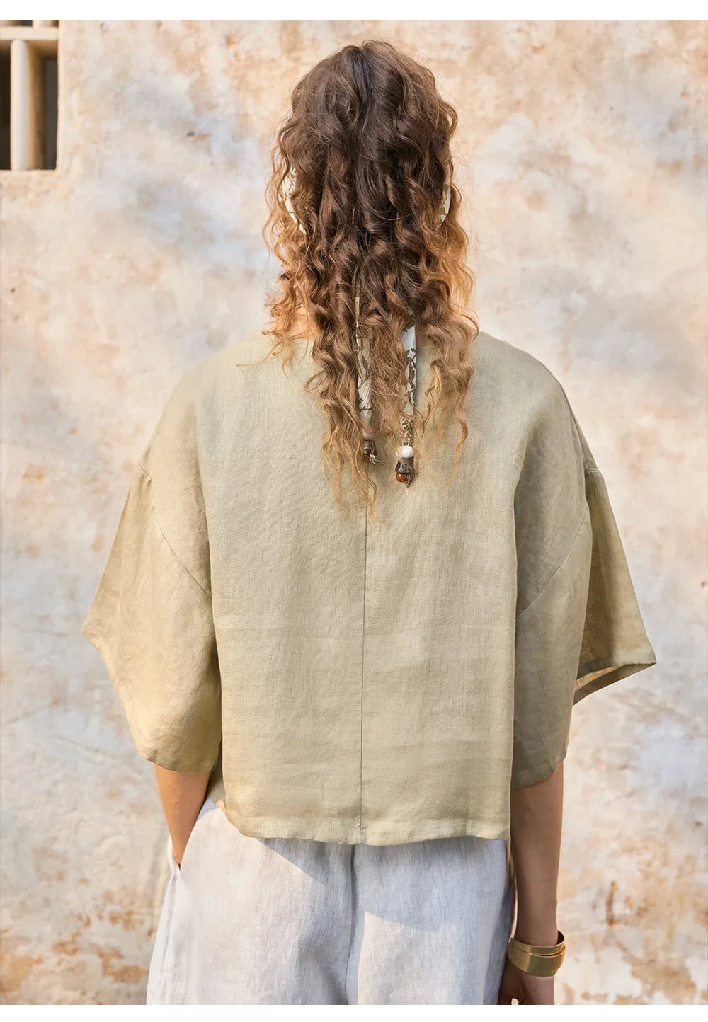 Anna-Berg | Flared-Sleeve Linen Pullover
