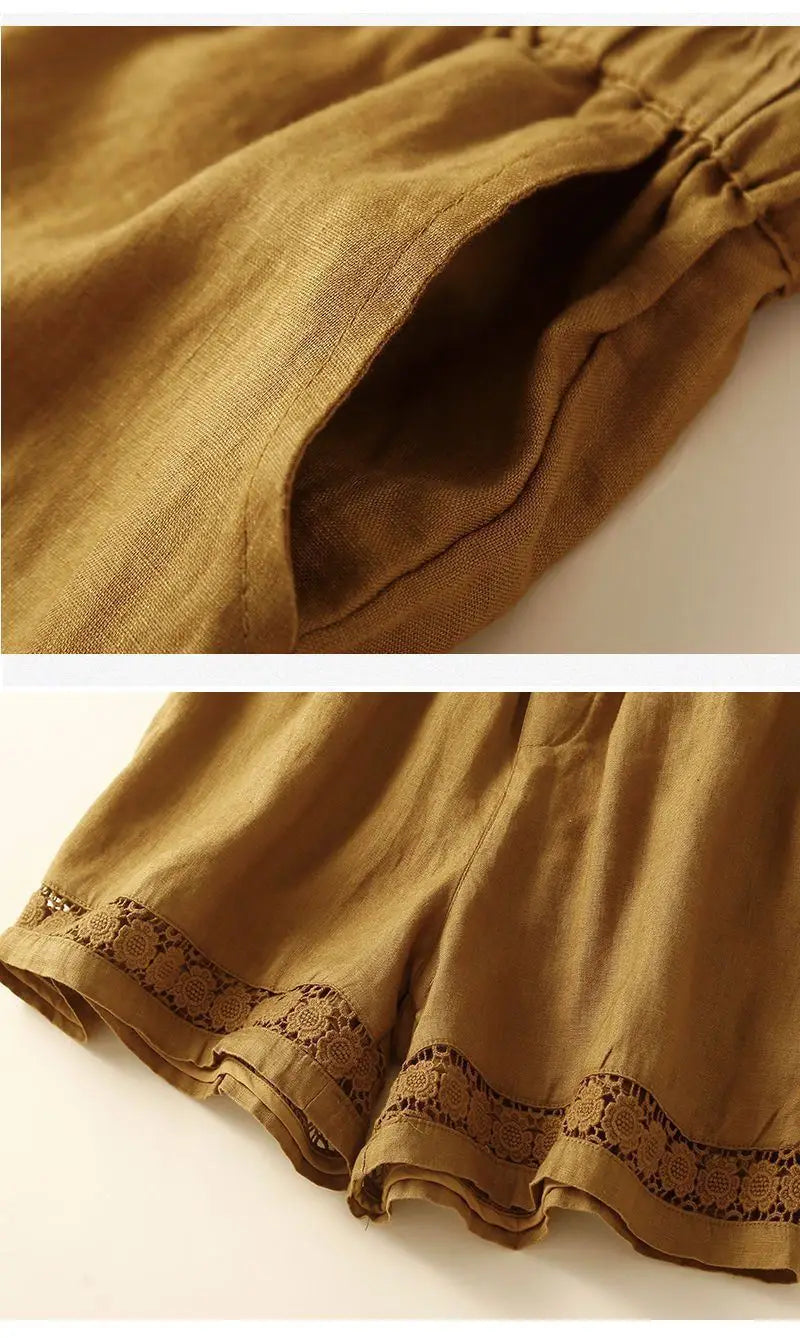 Anna-Berg | Embroidered Linen Shorts