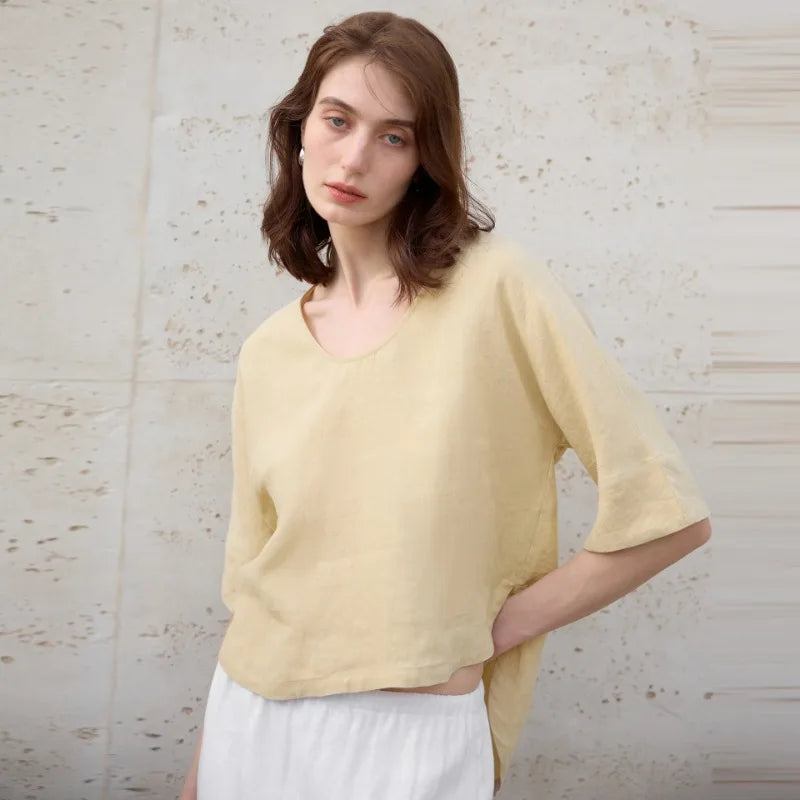 Anna-Berg | V-Neck Boxy-Fit Hemp Top