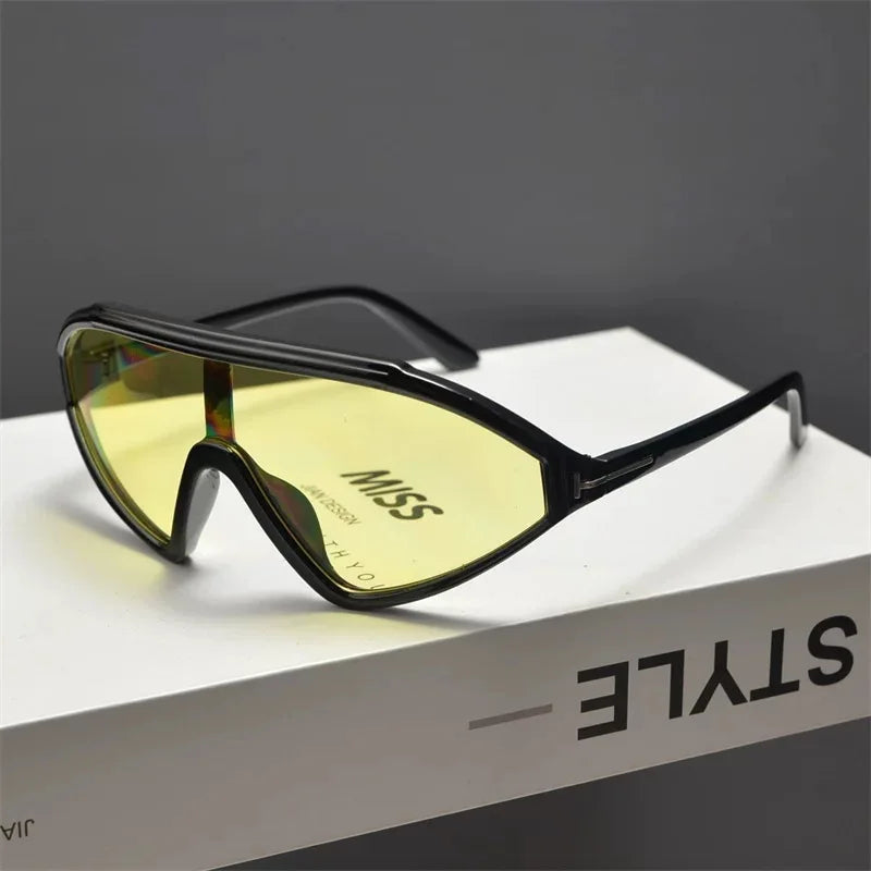Anna-Berg | Black Angled Acetate Sunglasses