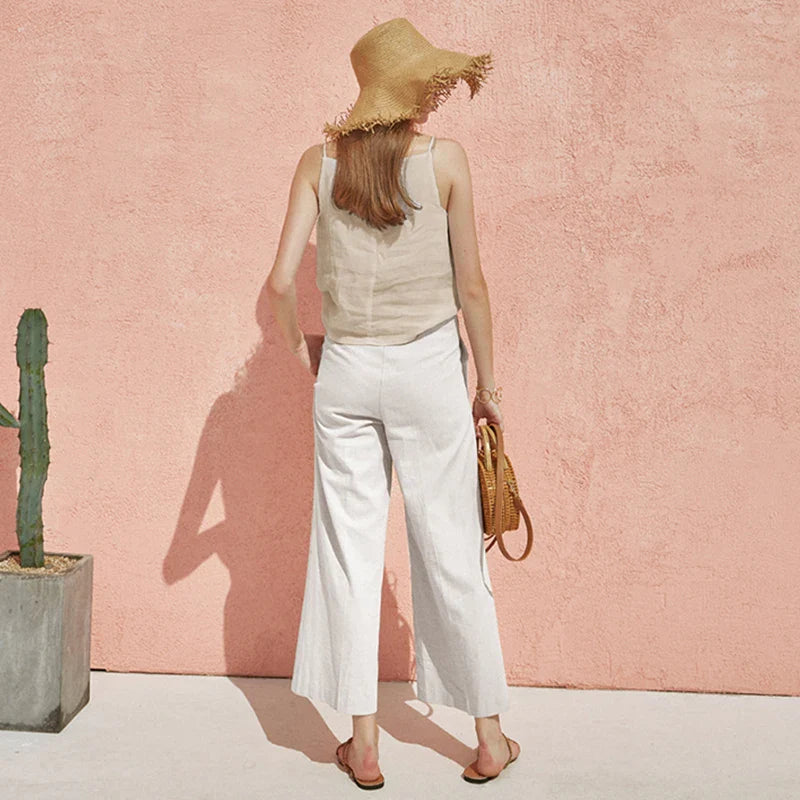 Anna-Berg | Satin-Strap Linen Cami