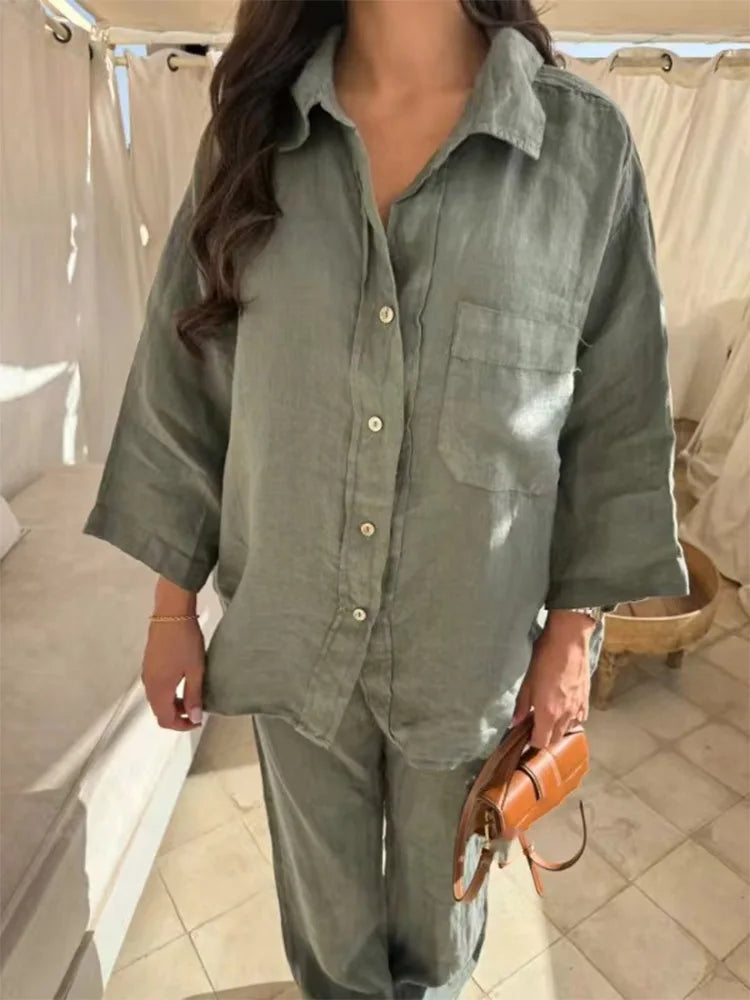 Anna-Berg | Relaxed Fit Linen Two-Piece Set