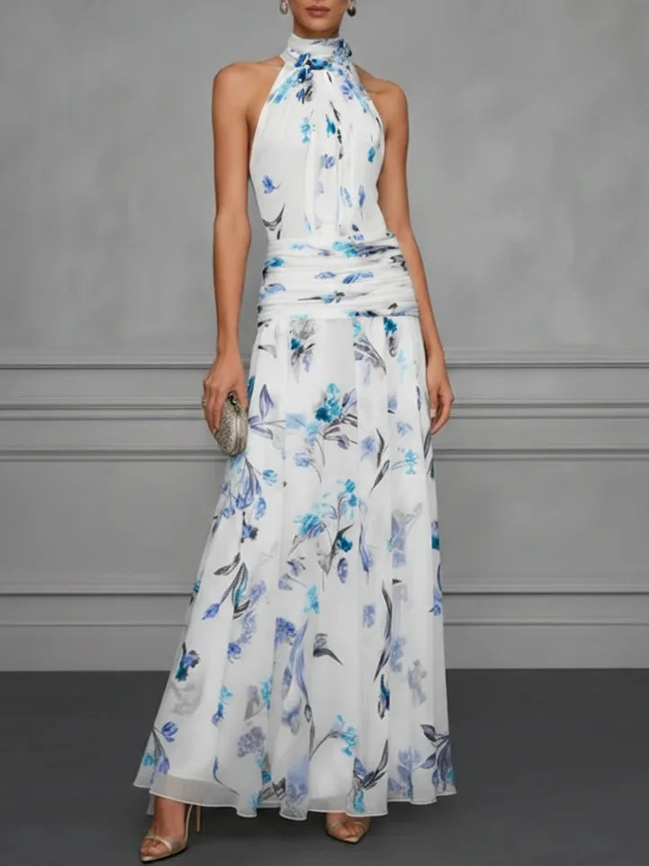 Anna-Berg | Floral Halter Wedding Guest Dress
