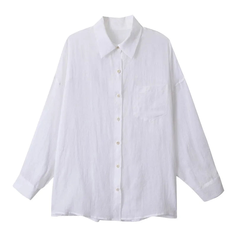 Anna-Berg | Natural Sheer Oversized Ramie Shirt