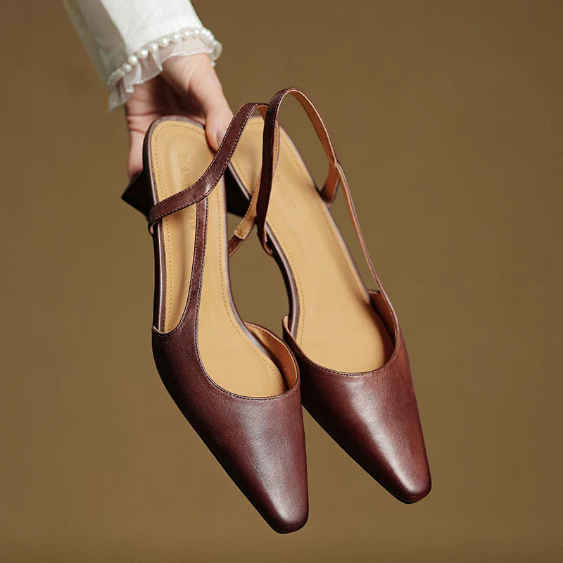 Anna-Berg | Leather Slingback Heels