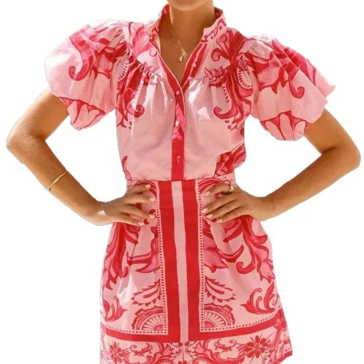 Anna-Berg | Floral Two-Piece Linen Dress