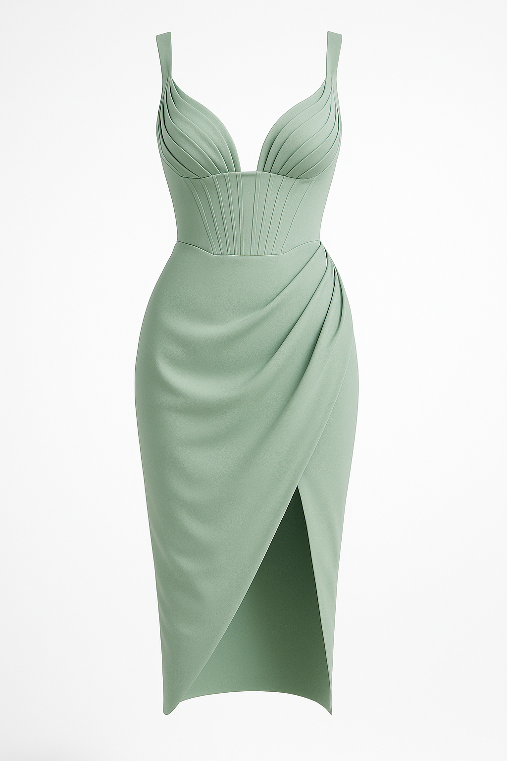 Anna-Berg | Satin Smooth Finish Sleeveless Evening Dress