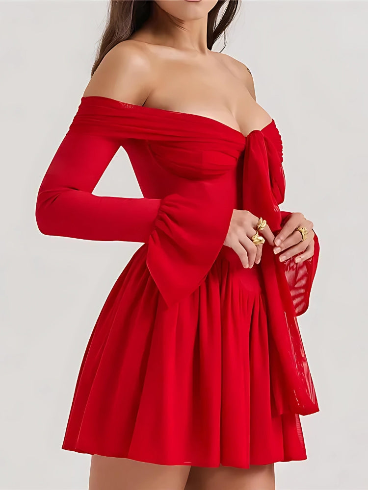 Anna-Berg | Tie Front Strapless Corset Dress