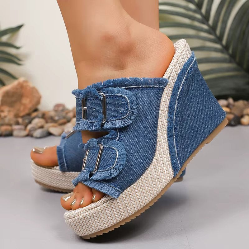 Anna-Berg | Romantic Adjustable Buckle Wedge Sandals Made to Turn Heads
