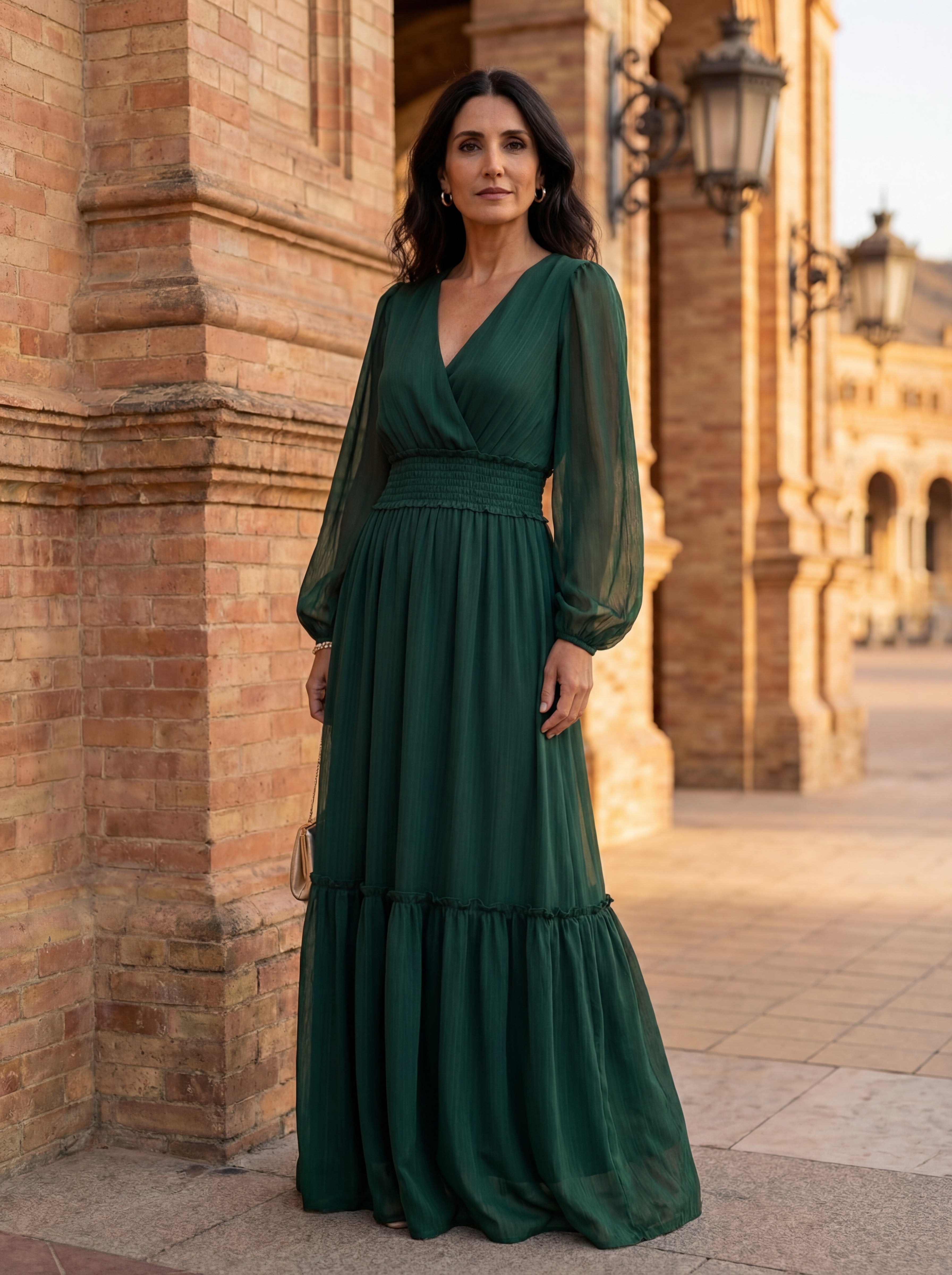 Anna-Berg | Timeless Maria - Chiffon Dress With V-Neck