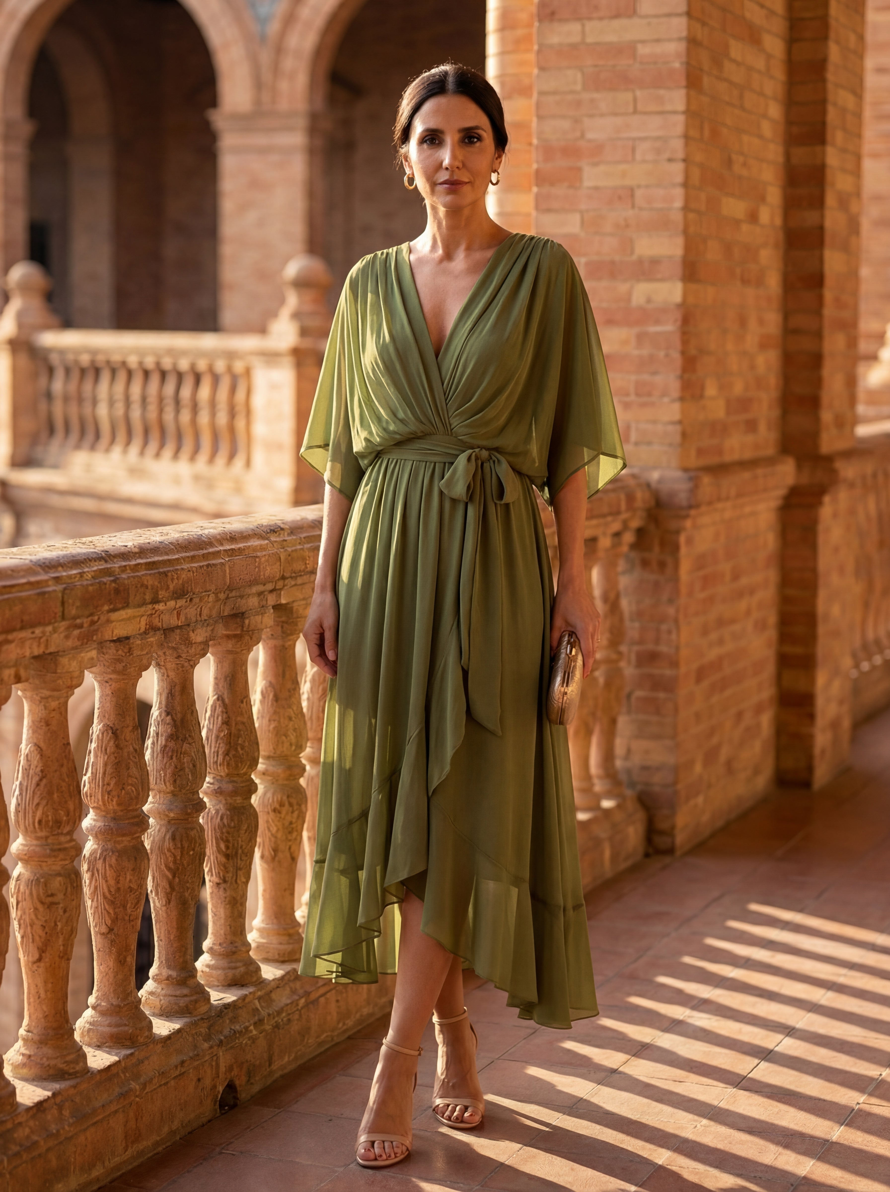 Anna-Berg | Refined Monica - Chiffon Dress With V-Neck