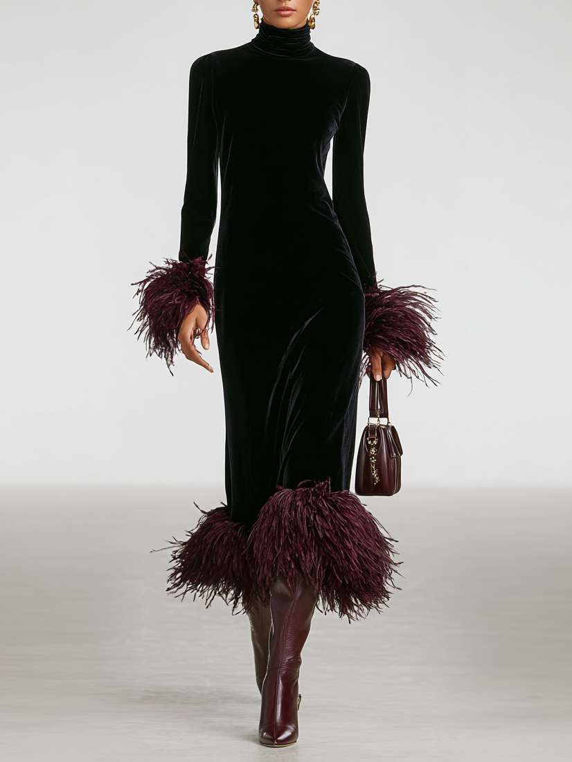 Anna-Berg | Velvet Patchwork Evening Dress