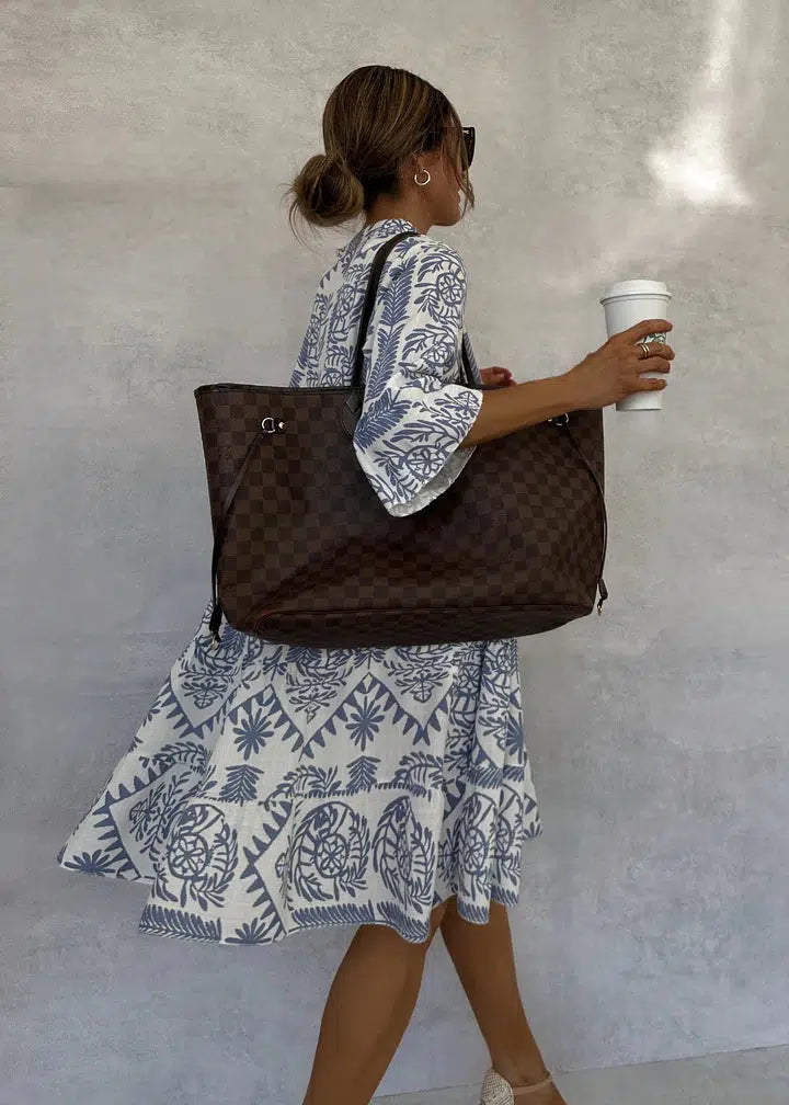 Anna-Berg | Boho Patterned Long Sleeve Mini Dress