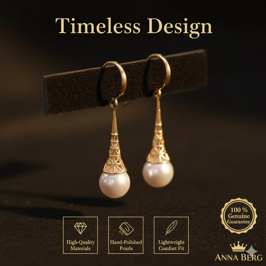 Vintage Pearl Earrings in Gold