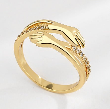 Adjustable Ring with Zirconia in Gold and Silver