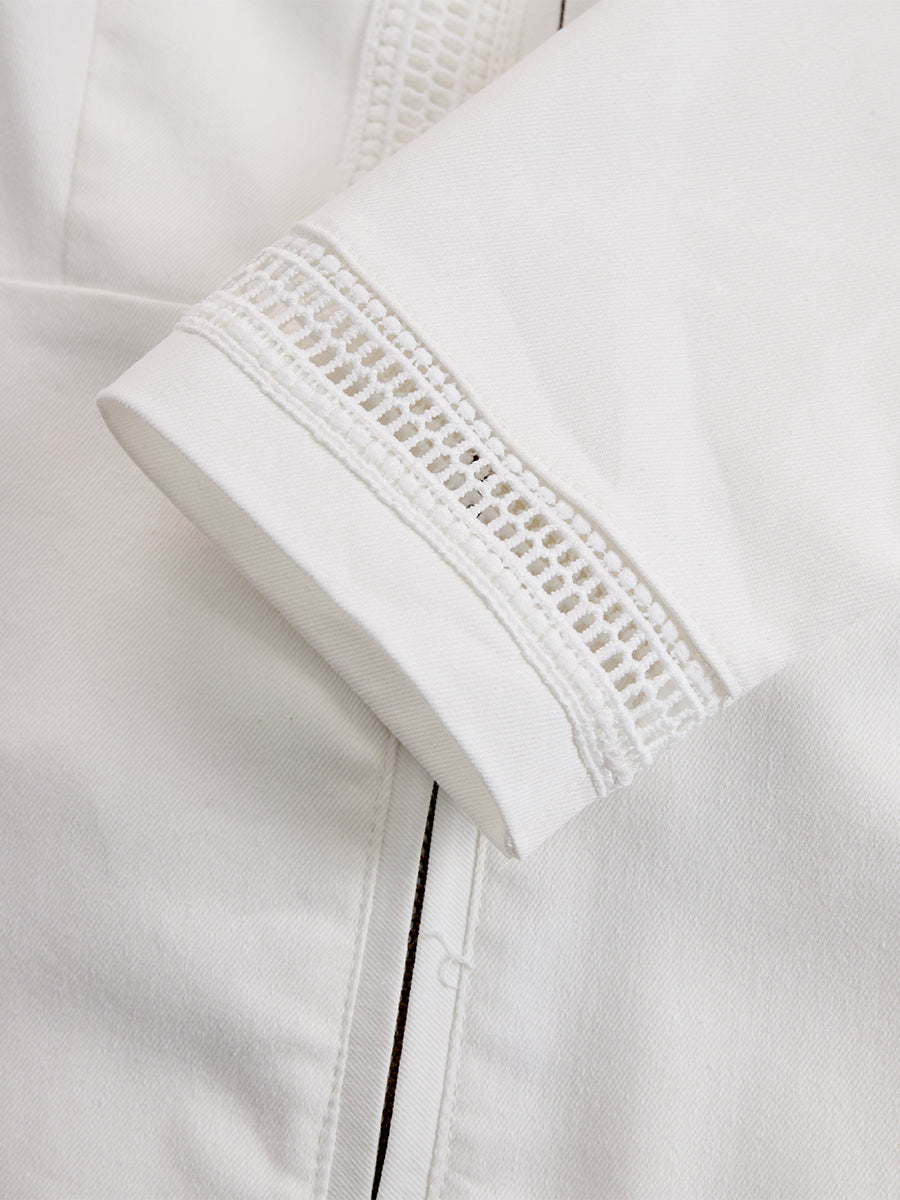Anna-Berg | White Denim Tassel Casual Dress