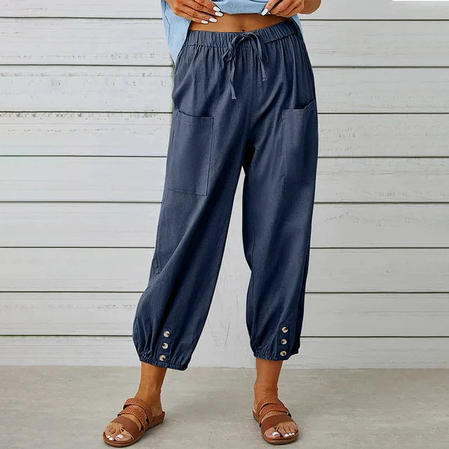 Anna-Berg | Graceful High Waist Relaxed Pants for Effortless Elegance