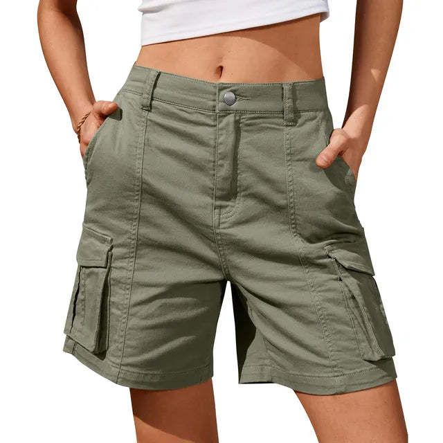 Anna-Berg | Modern High Waist Relaxed Fit Cargo Shorts