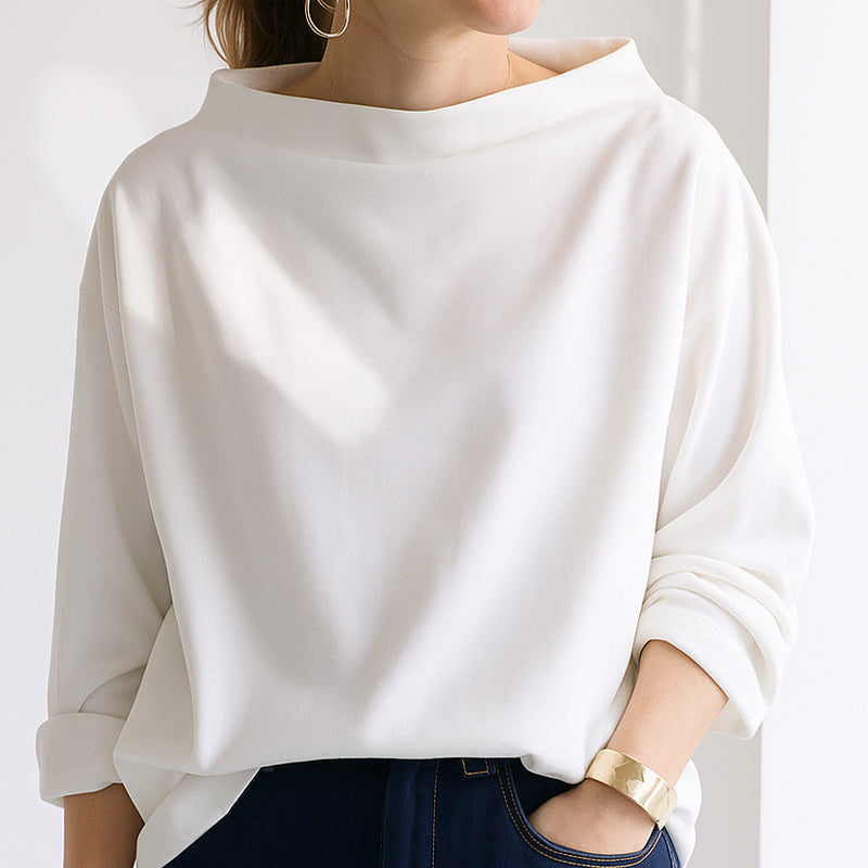 Anna-Berg | Oversized Top, Folded Collar Design