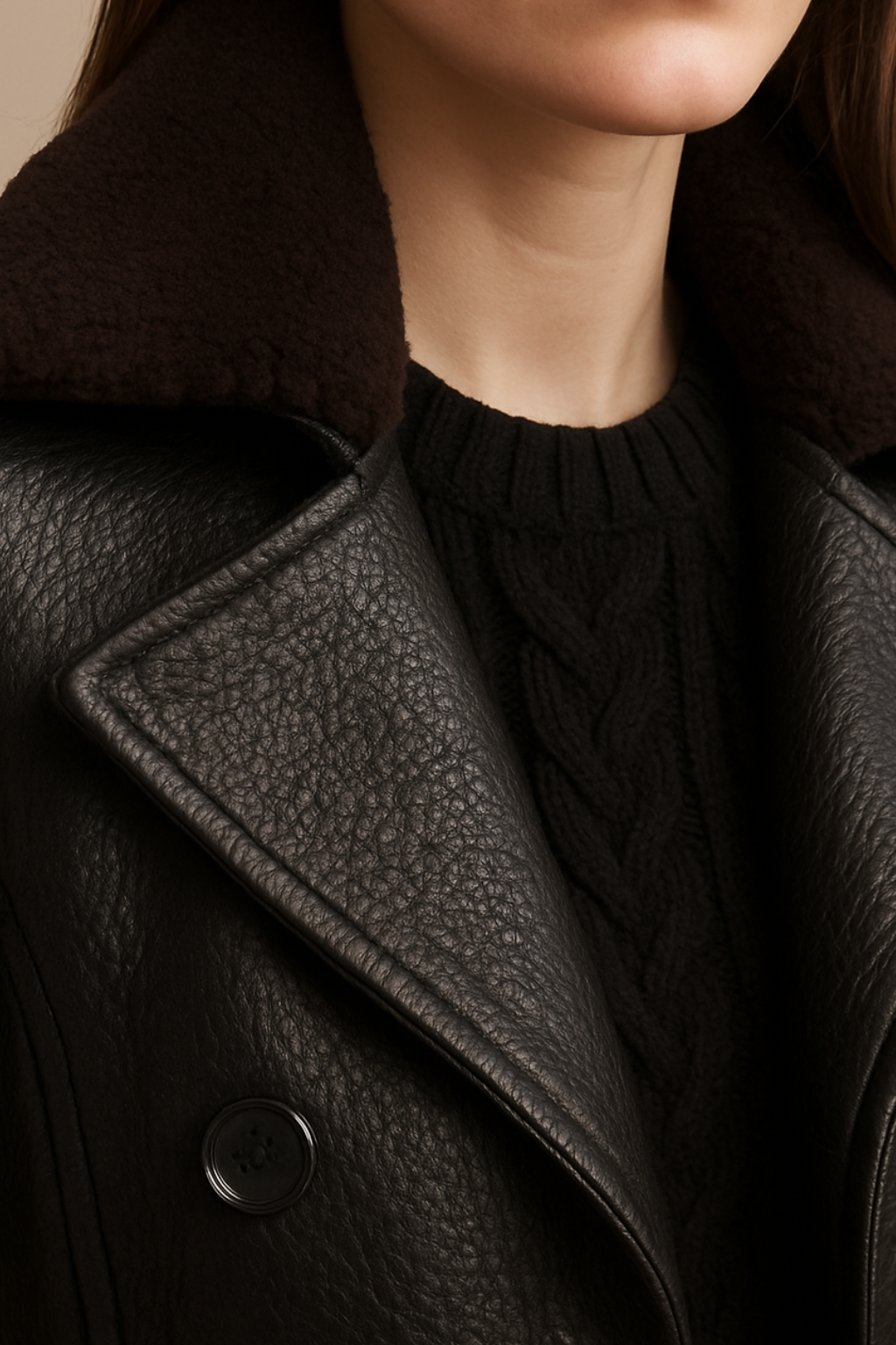 Anna-Berg | Trenchcoat - Faux Leather, Belted, Double-Breasted