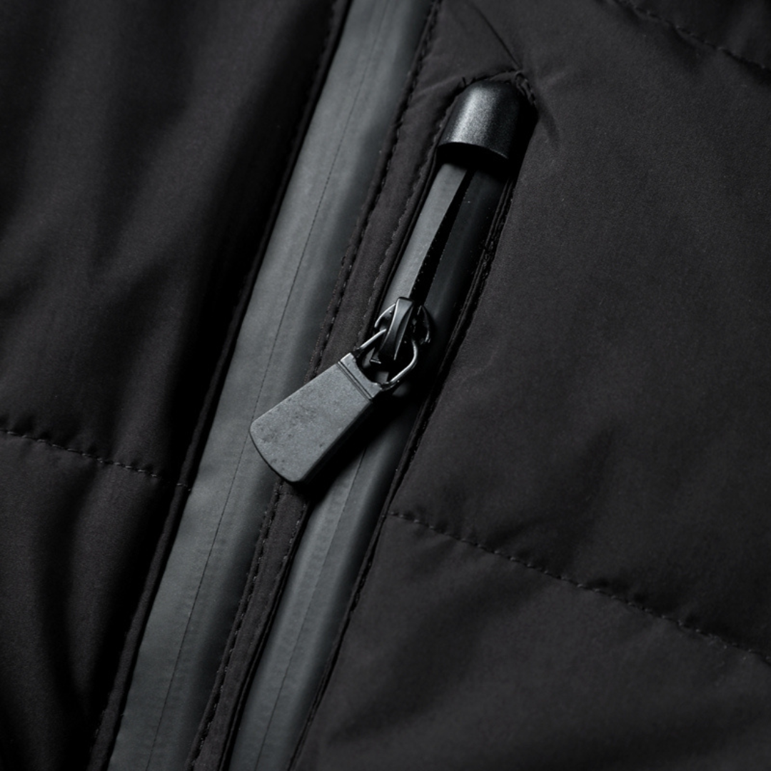 Anna-Berg | Puffer Jacket - Black, Belted, Water-Resistant, Insulated