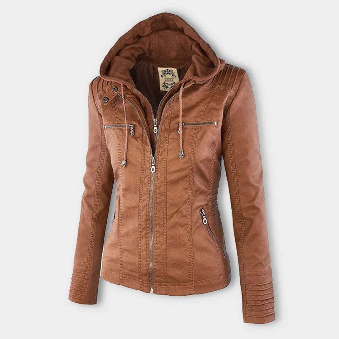 Anna-Berg | Zip-Up Jacket - Brown, Hooded, Casual