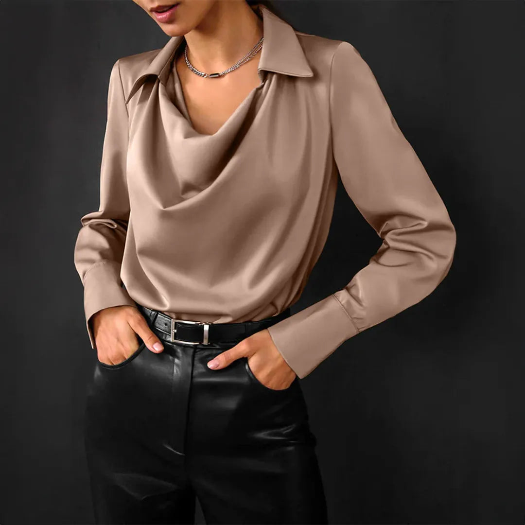 Anna-Berg | Blouse - Long Sleeve, Cowl Neck