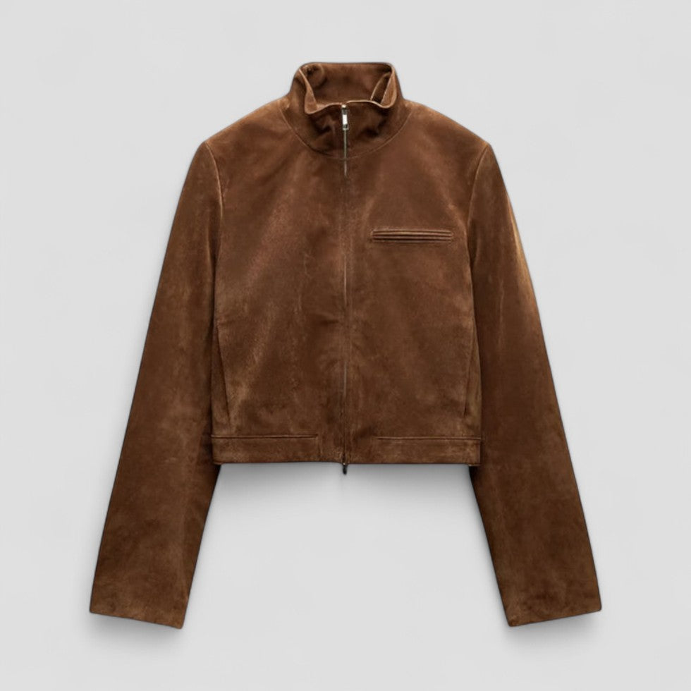 Anna-Berg | Cropped Suede-Style Jacket