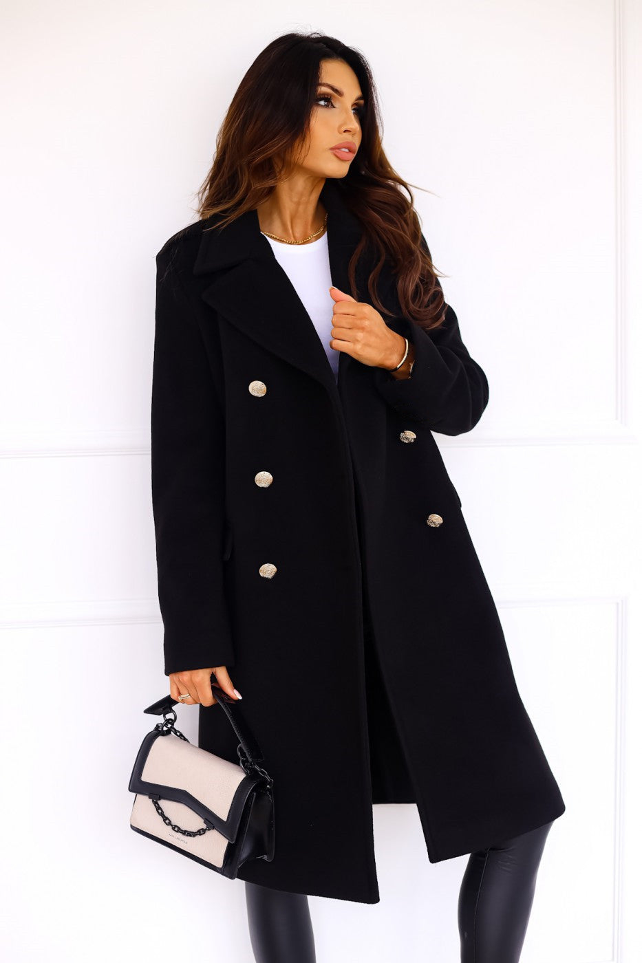 Anna-Berg | Double-Breasted Long Coat - Tailored Winter Coat