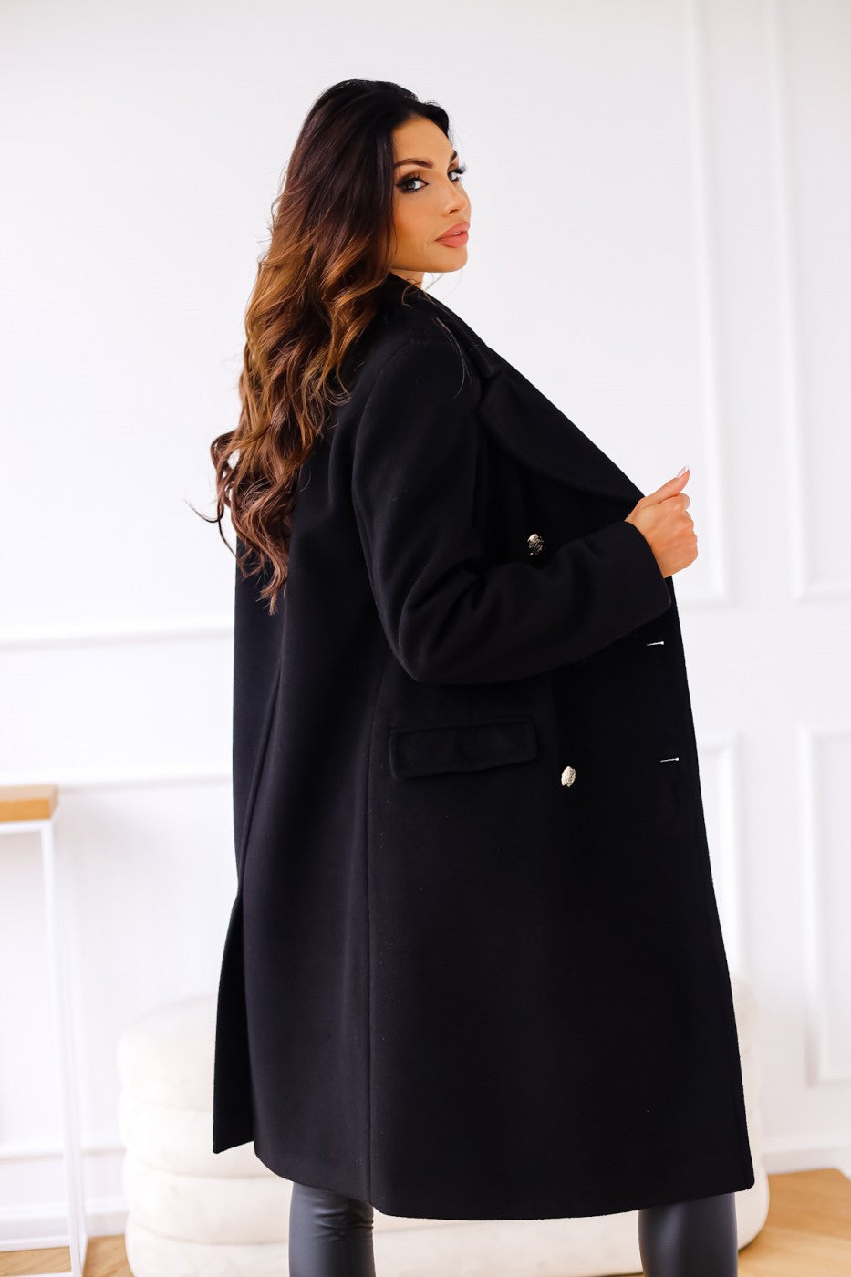 Anna-Berg | Double-Breasted Long Coat - Tailored Winter Coat