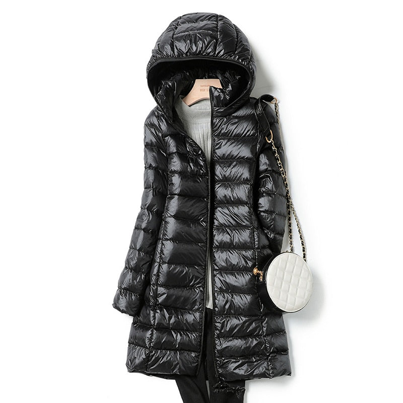 Anna-Berg | Longline Puffer Jacket - Hooded, Lightweight, Quilted
