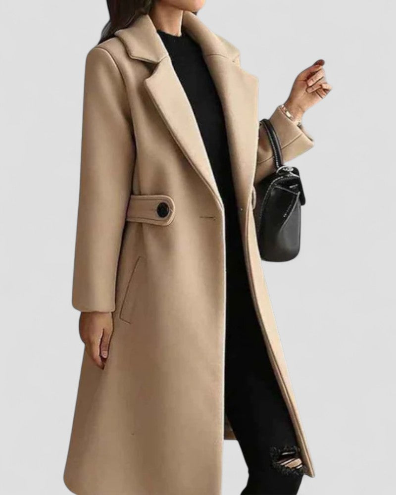 Anna-Berg | Maxi Coat, Lapel Collar