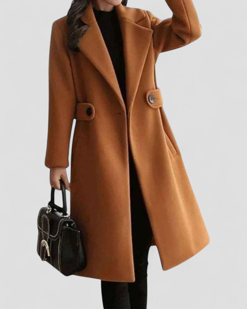 Anna-Berg | Maxi Coat, Lapel Collar