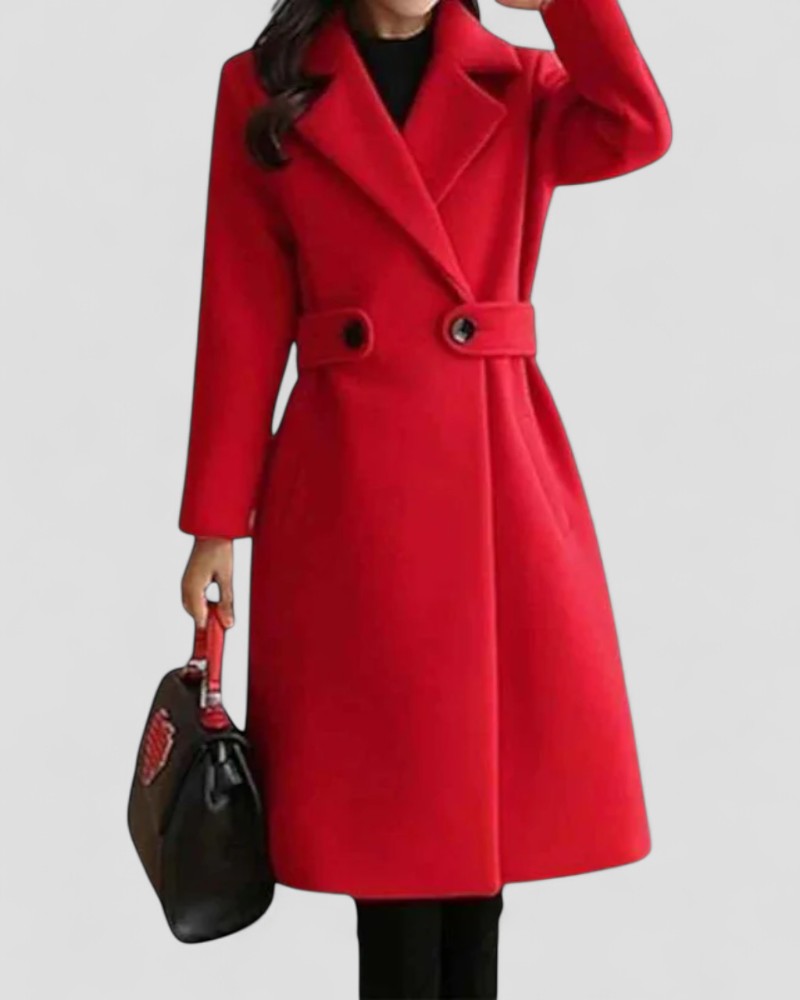 Anna-Berg | Maxi Coat, Lapel Collar