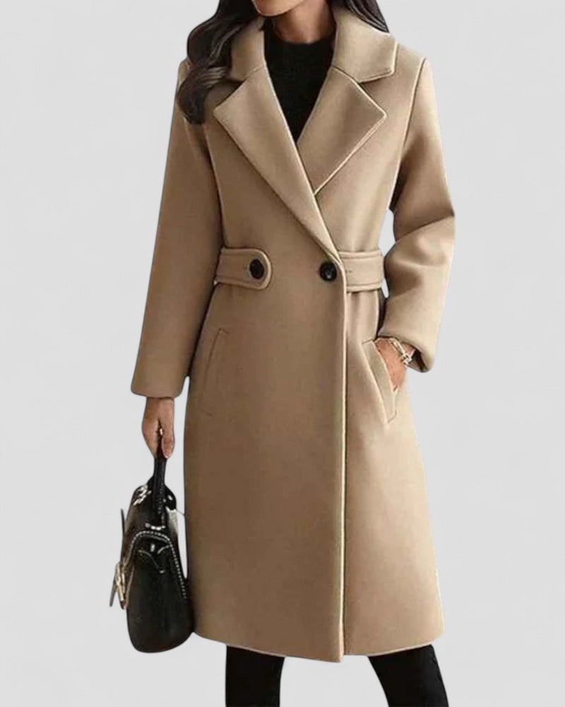Anna-Berg | Maxi Coat, Lapel Collar