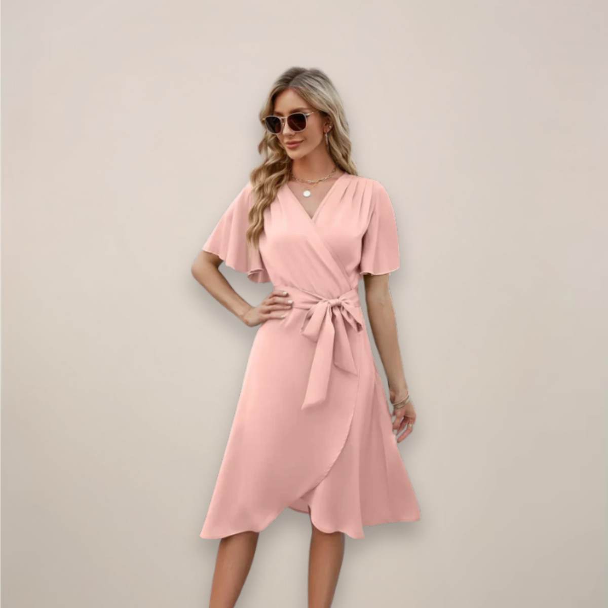 Anna-Berg | Midi Wrap Dress, V-Neck