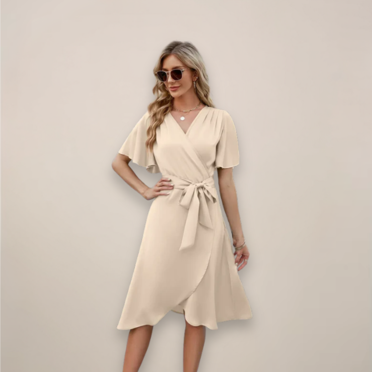 Anna-Berg | Midi Wrap Dress, V-Neck