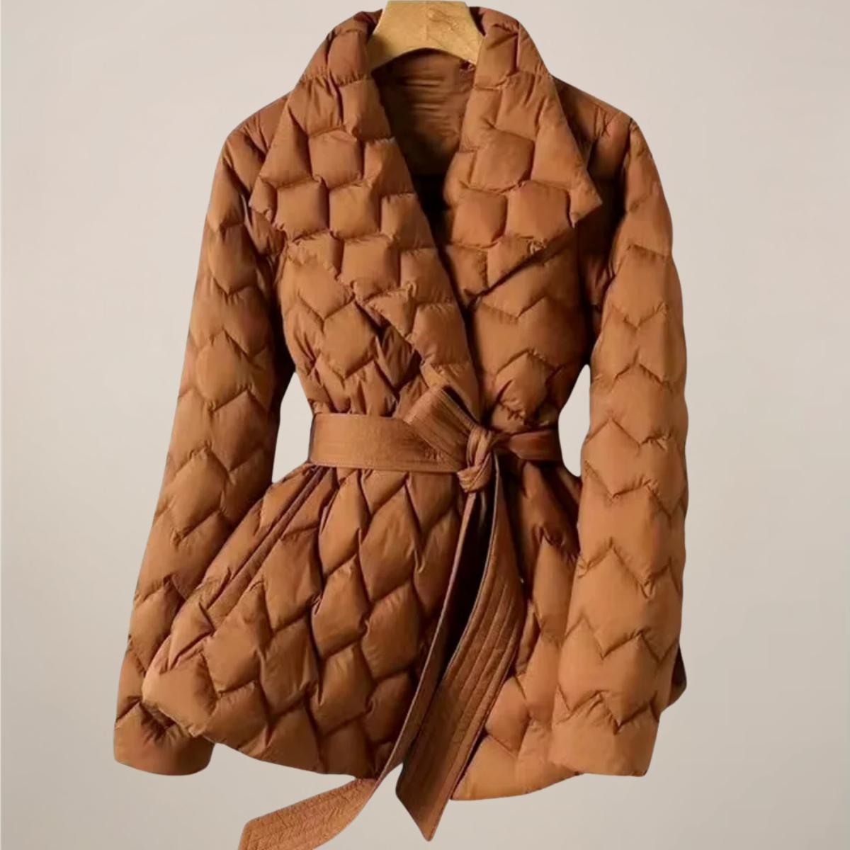 Anna-Berg | Puffer Jacket – Quilted Design – Belted Waist – Elegant Fit