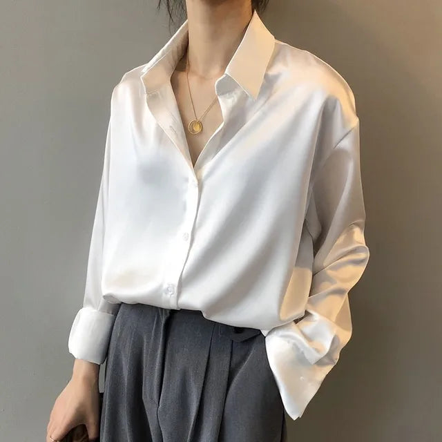 Anna-Berg | Satin Blouse - Relaxed Fit