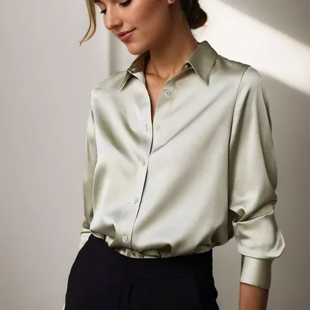 Anna-Berg | Satin Blouse - Relaxed Fit