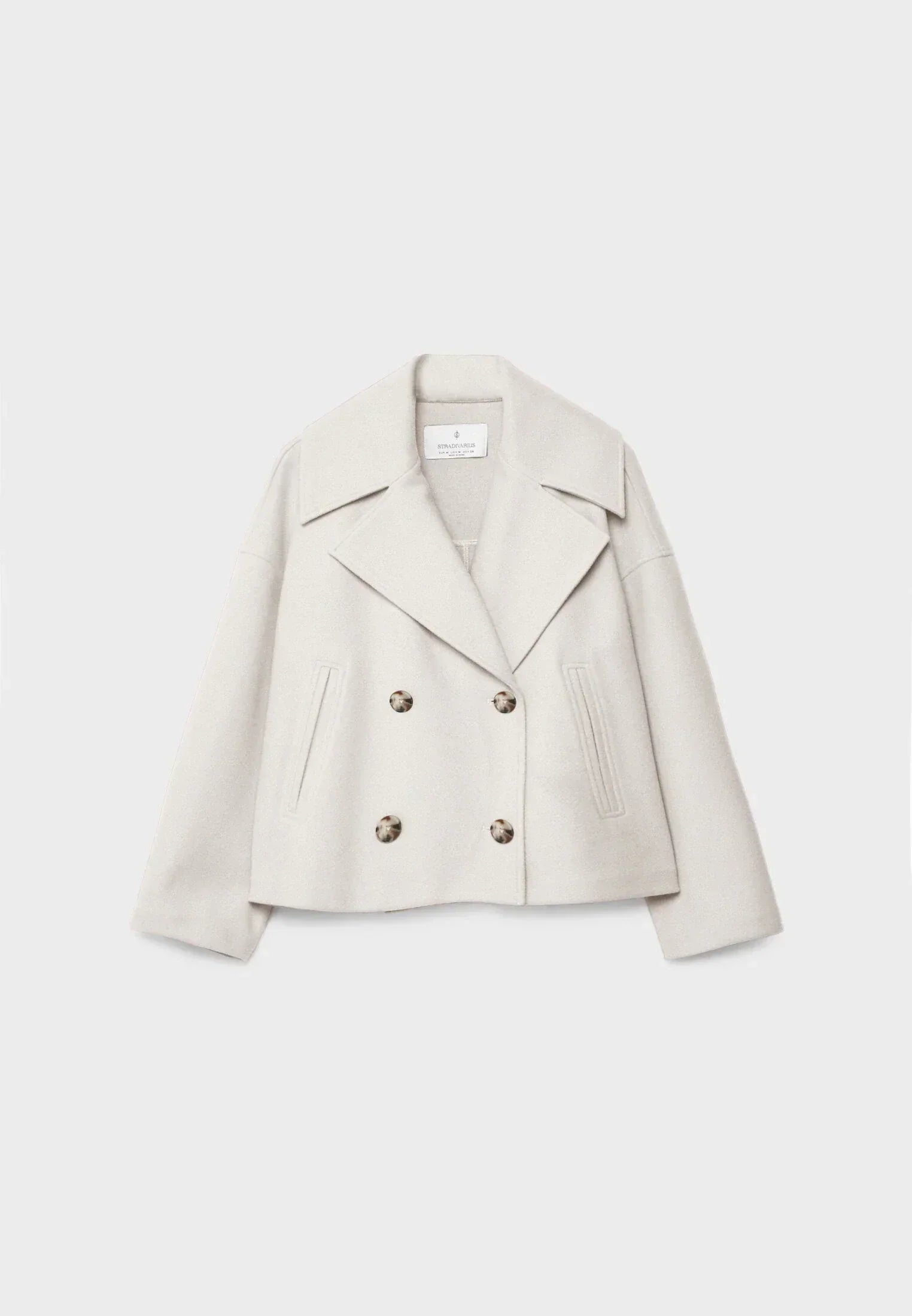 Anna-Berg | Short Coat, Wide Lapels, Two-Row Button Front, Cropped Boxy Fit