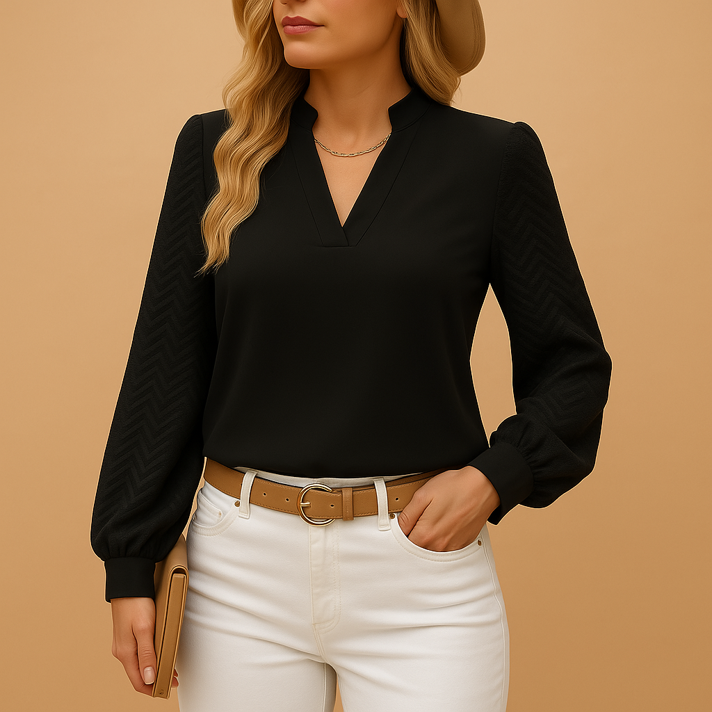 Anna-Berg | V-Neck Top - Flowy Fit
