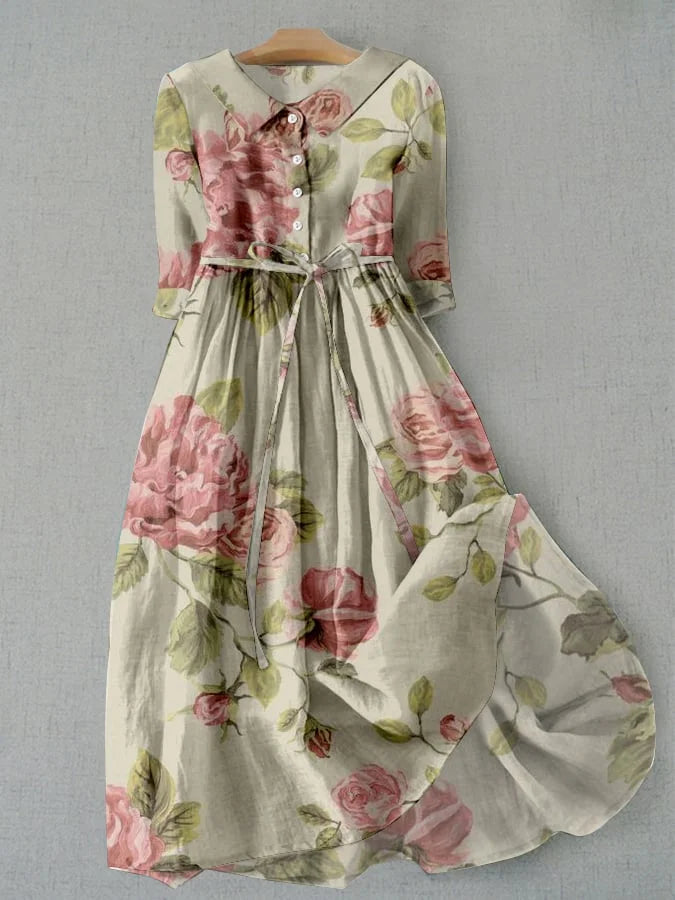 Anna-Berg | Vintage Dress With Roses in a Flattering Cut