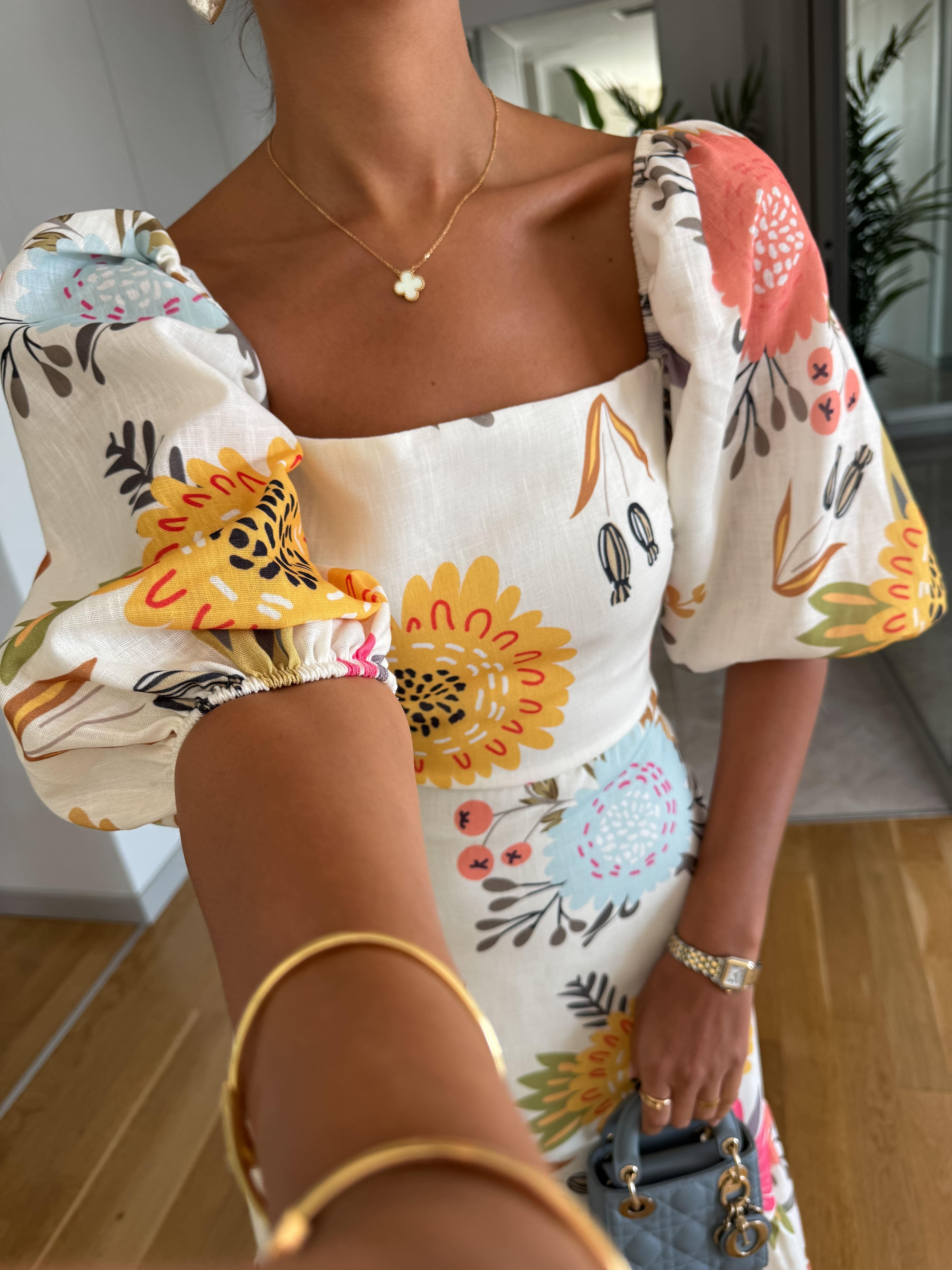 Anna-Berg | Modern CAMILLE – ELEGANT BLOOM PUFF-SLEEVE DRESS