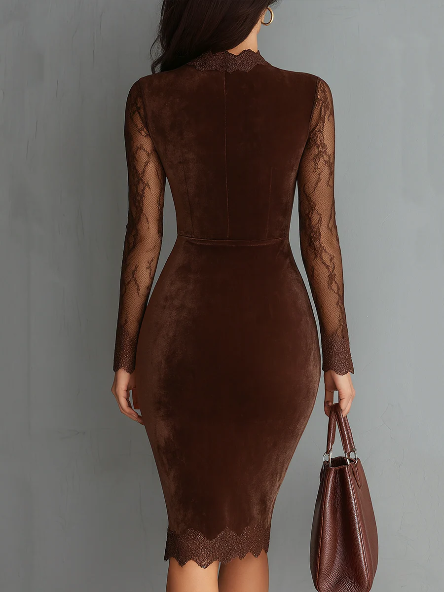 Anna-Berg | Brown Velvet Dress