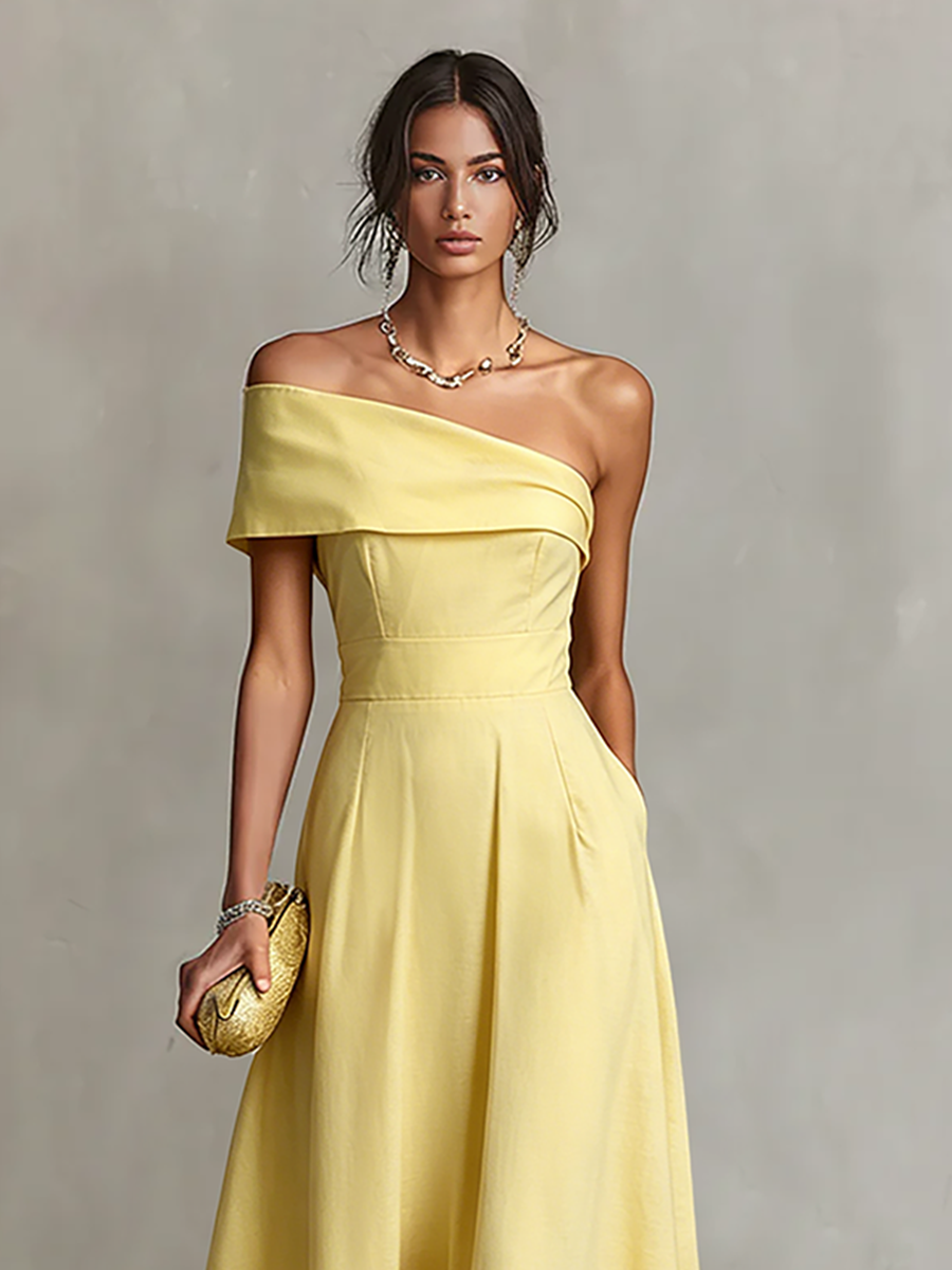 Anna-Berg | Yellow Linen Evening Dress