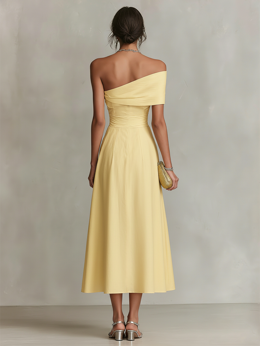 Anna-Berg | Yellow Linen Evening Dress