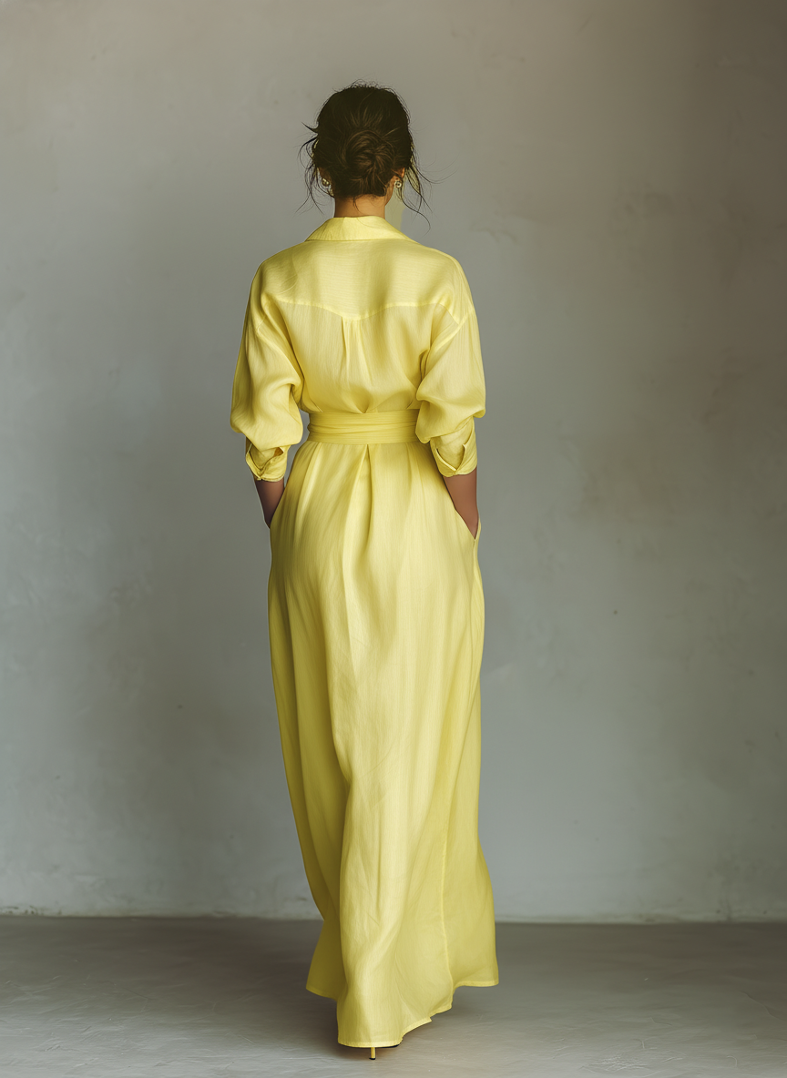 Anna-Berg | Yellow Linen Dress