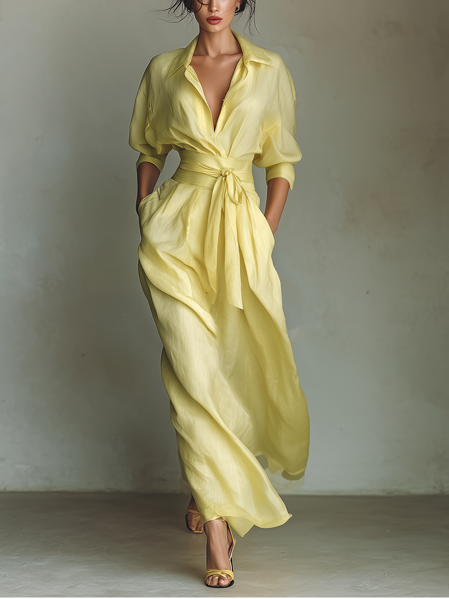 Anna-Berg | Yellow Linen Dress